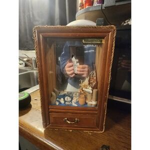 Vintage George Good 1978 Magic Moving Seagull Birds Musical Shadow Box & Drawer